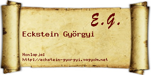 Eckstein Györgyi névjegykártya